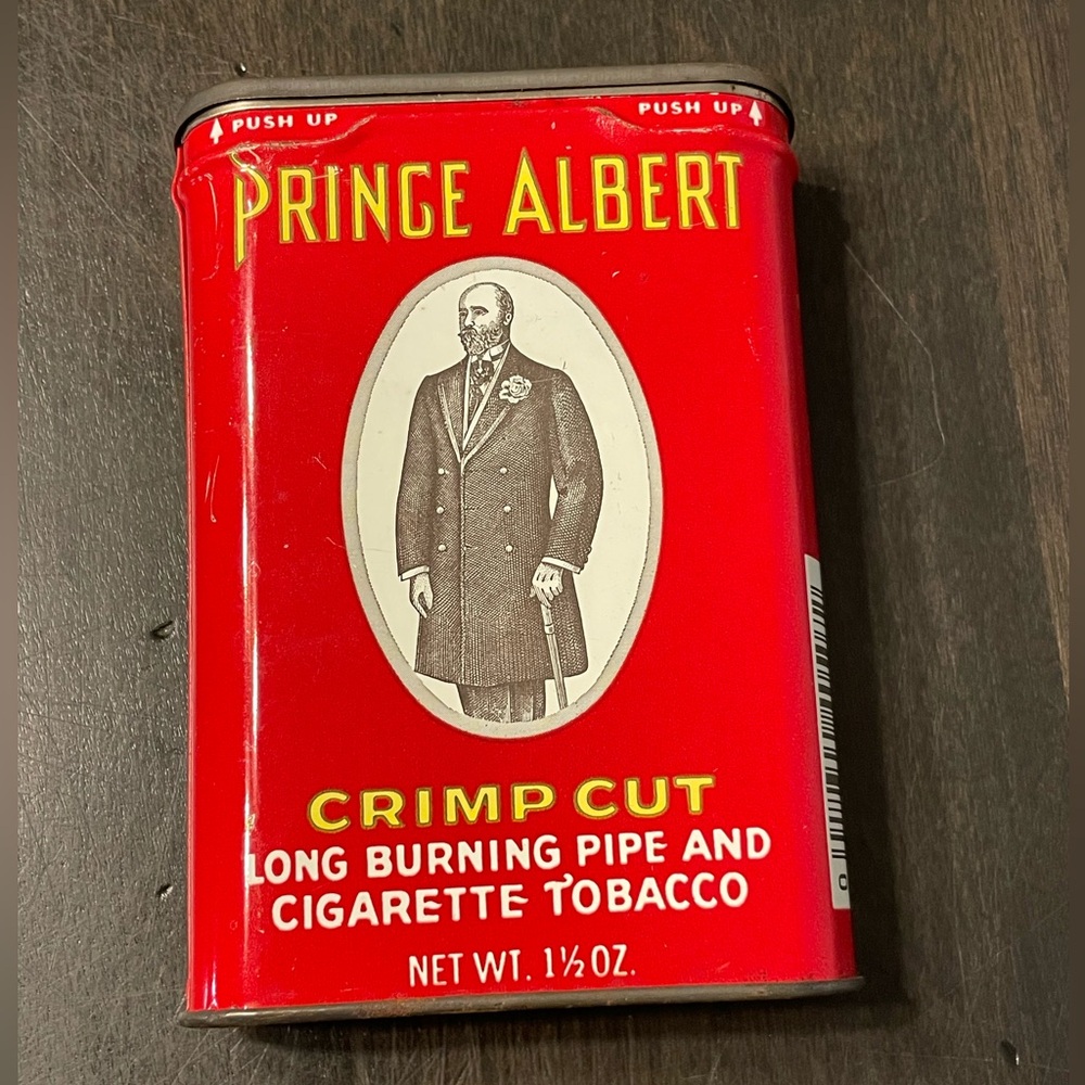 Vintage Prince Albert Crimp Cut Smoking Pipe Tobacco Pocket Tin
